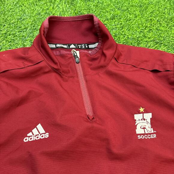 Adidas Maroon Soccer Quarter-Zip Jacket - Picture 2 of 4